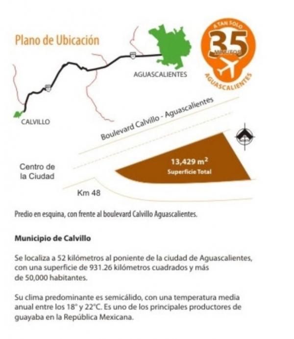 Terreno En Venta En Calvillo Aguascalientes