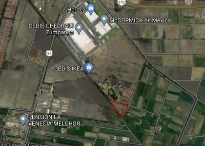 Venta/Terreno industrial/Melchor Ocampo