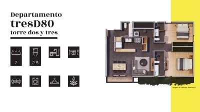 Venta/Departamento nuevo/Temozon Norte 3-70