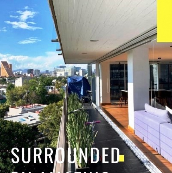 newton, impresionante depto en el corazón de polanco, con balcón