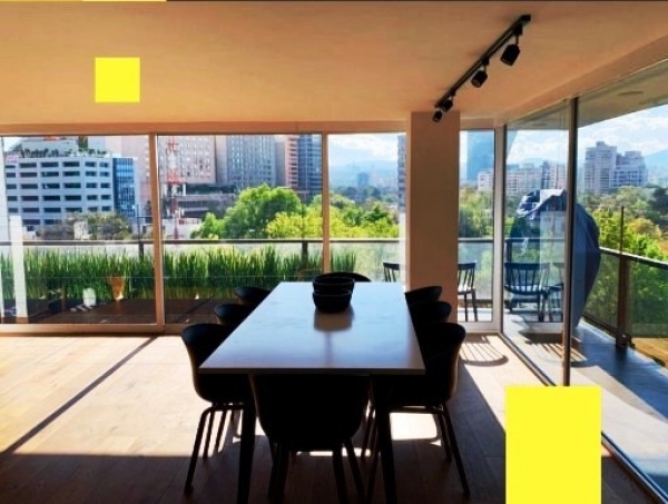 newton, impresionante depto en el corazón de polanco, con balcón