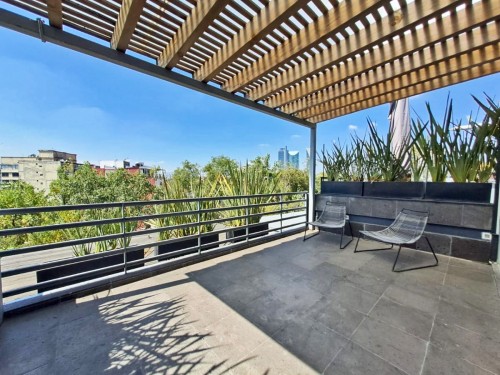 RENTA  DEPARTAMENTO PH AMUEBLADO, AMSTERDAN, CONDESA, DISPONIBLE AGOSTO 2025