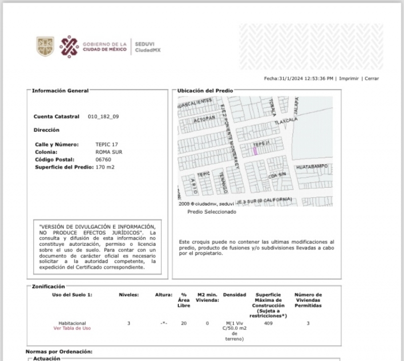Terreno VENTA ROMA SUR H-3/20/50 Entre Tonala Y Monterrey