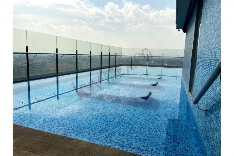 renta departamento amueblado en city towers green, piso 16