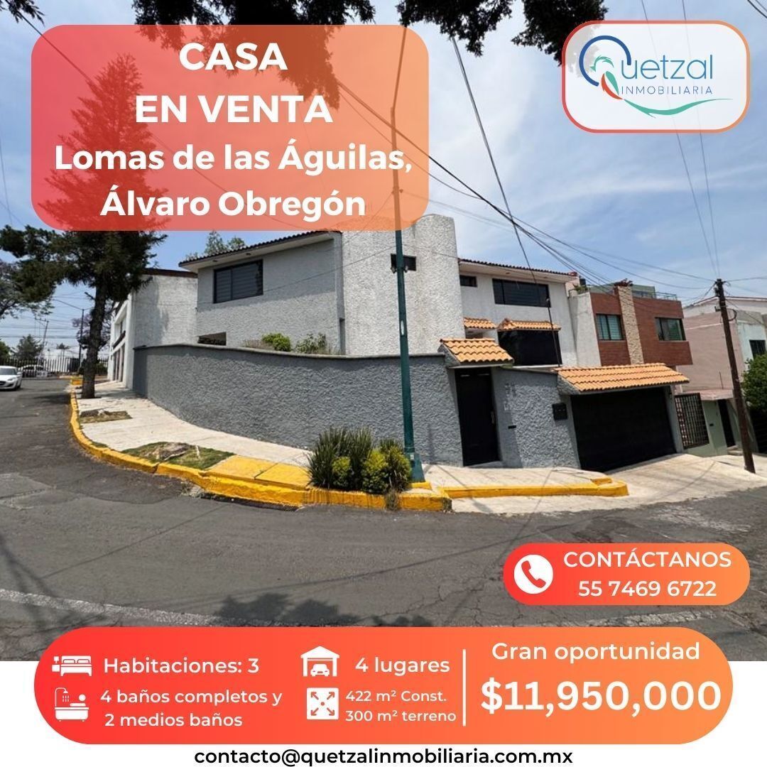 casa en venta en lomas de las águilas, álvaro obregón.