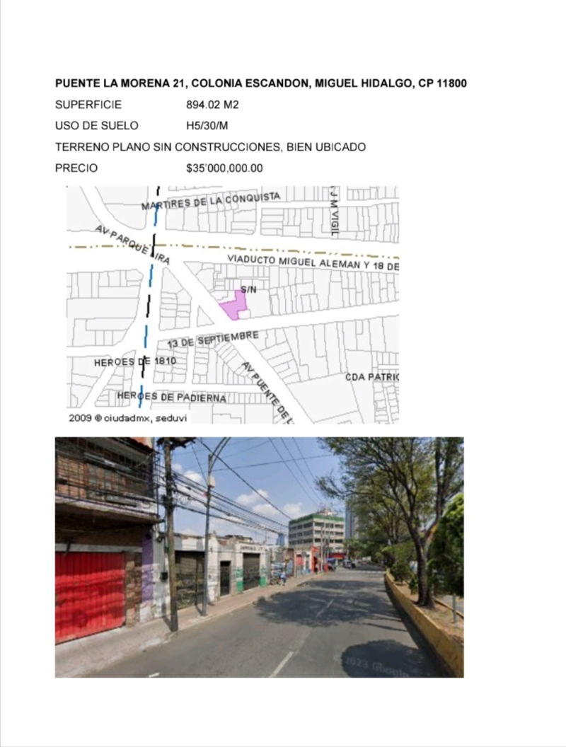Terreno En Venta En Escandón I Sección