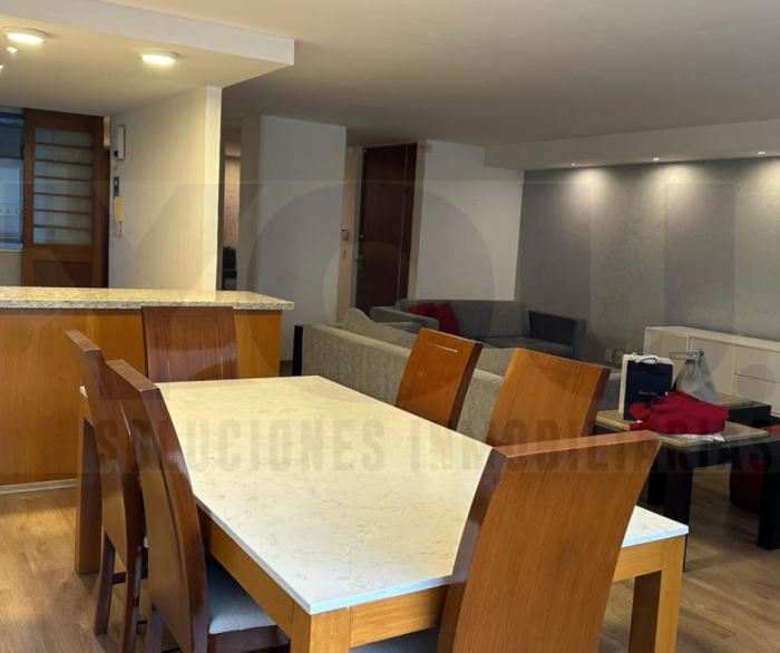 renta departamento amueblado con balcón en polanco