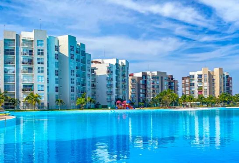 ph amueblado con roof garden, jacuzzi y vista total a la laguna | dream lagoons