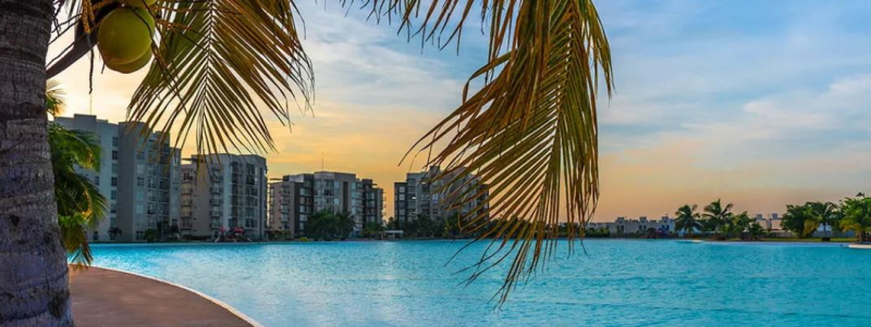 ph amueblado con roof garden, jacuzzi y vista total a la laguna | dream lagoons