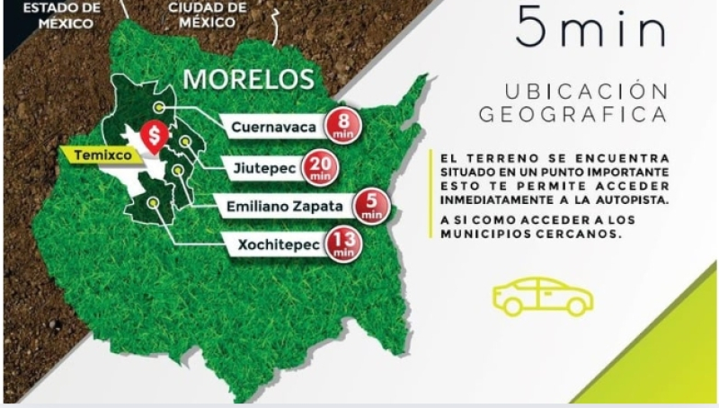 terreno en venta en temixco centro