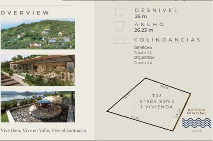 Venta de Terreno de 1257.09 m2 en Santuario fraccionamiento ecológico Tucán 43