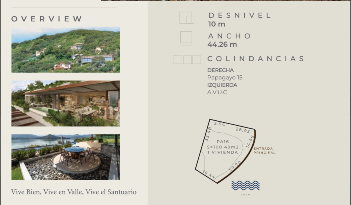 Venta de Terreno de 1257.09 m2, Santuario fraccionamiento ecológico Papagayo 16