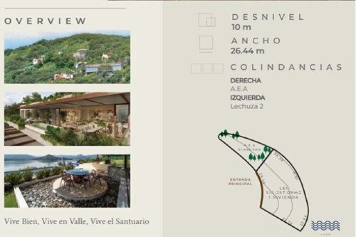 Venta de Terreno de 1257.09 m2 en el Santuario fraccionamiento ecológico