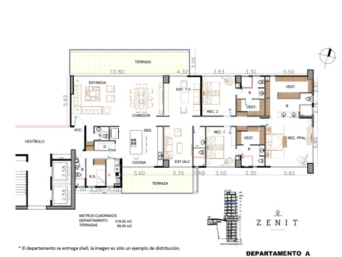 departamento en venta, zenit lomas country, interlomas