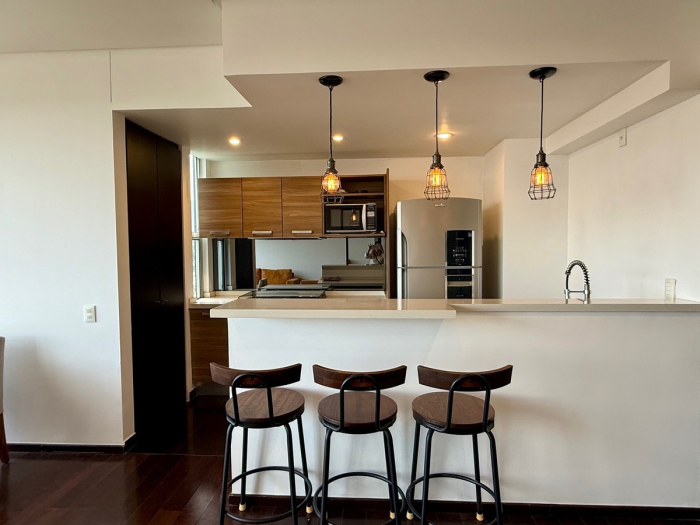 departamento amueblado y equipado en venta en av santa fe vista a la mexicana