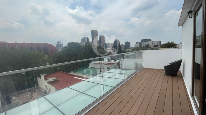 departamento con super terraza en renta en polanco