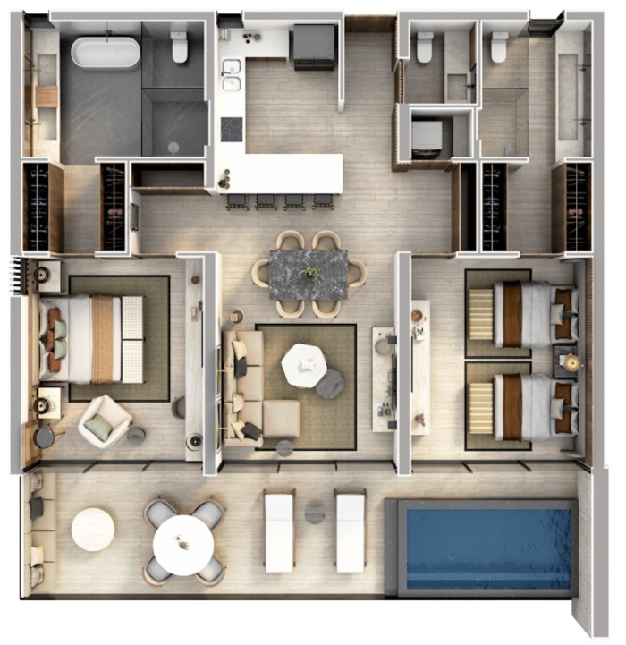 Departamento De Lujo En Venta Hacienda Xcanatun 1 Recámara , 2 Baños