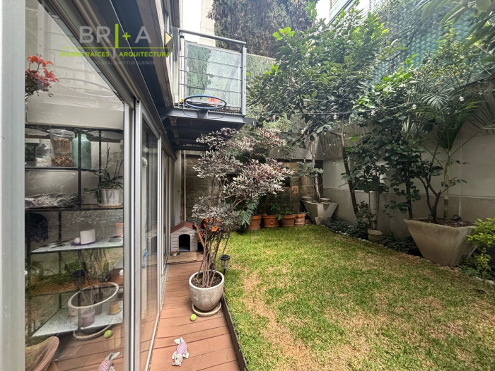 renta de departamento garden en polanco con terraza y jardín dos niveles
