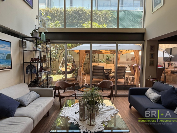 renta de departamento garden en polanco con terraza y jardín dos niveles