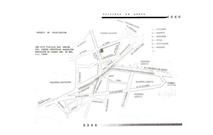OFICINA, En RENTA, Esquina San Luis Tlatilco Y Urbina, Parque Industrial Naucalpan, Edo. De México