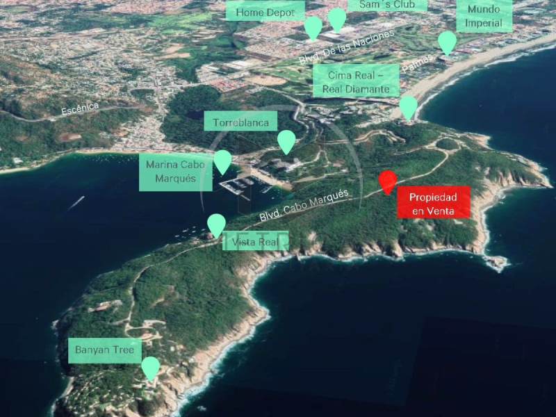 terreno en venta en blvd. cabo marqués, punta diamante, acapulco