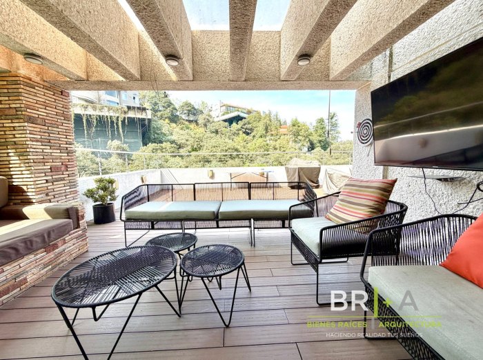 departamento en venta con terraza en bosques de las lomas