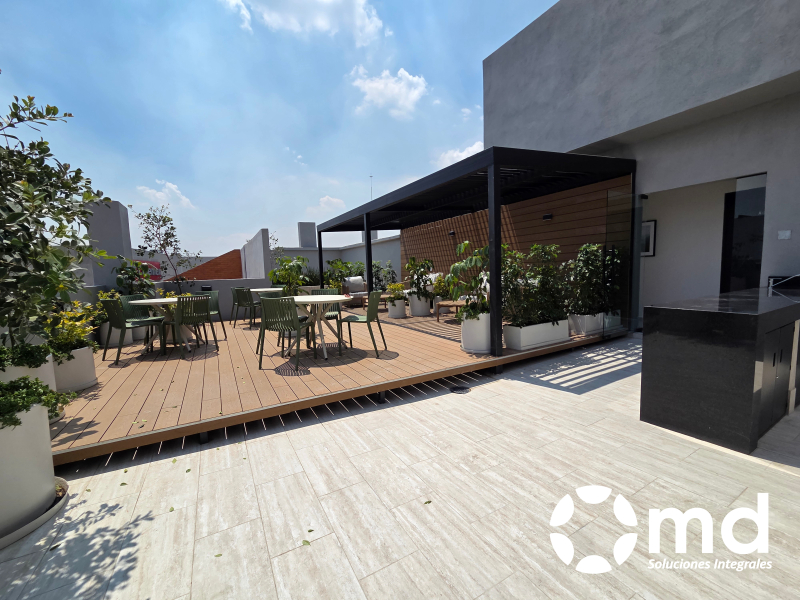 departamento a estrenar con terraza en renta en roma norte