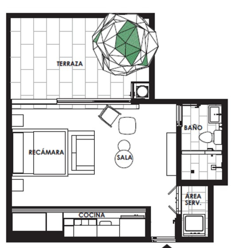 departamento a estrenar con terraza en renta en roma norte