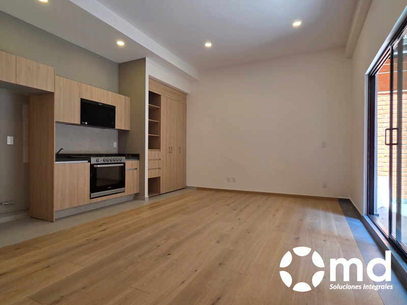 departamento a estrenar con terraza en renta en roma norte