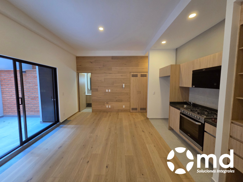 departamento a estrenar con terraza en renta en roma norte