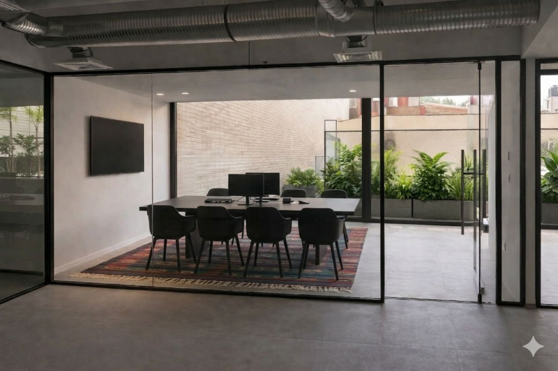 oficina con balcón e iluminación natural a pasos del ángel