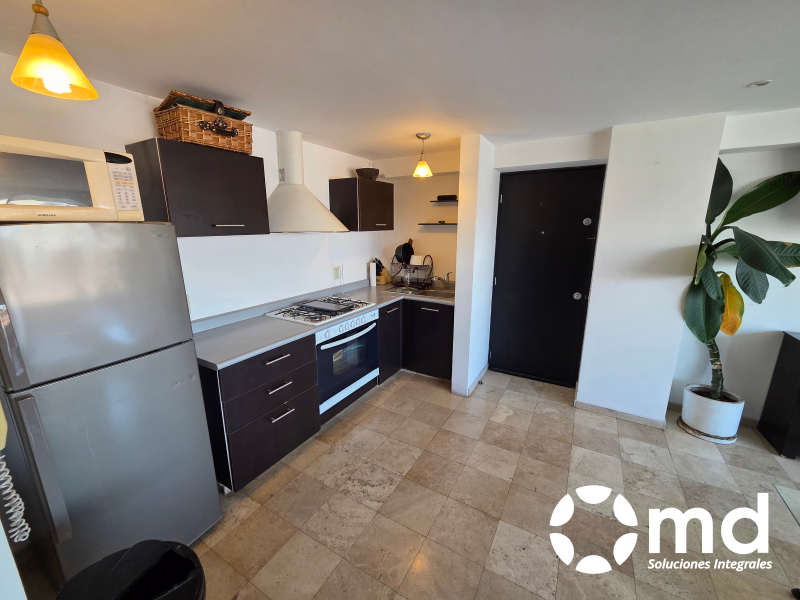 departamento exterior amueblado en renta en roma norte