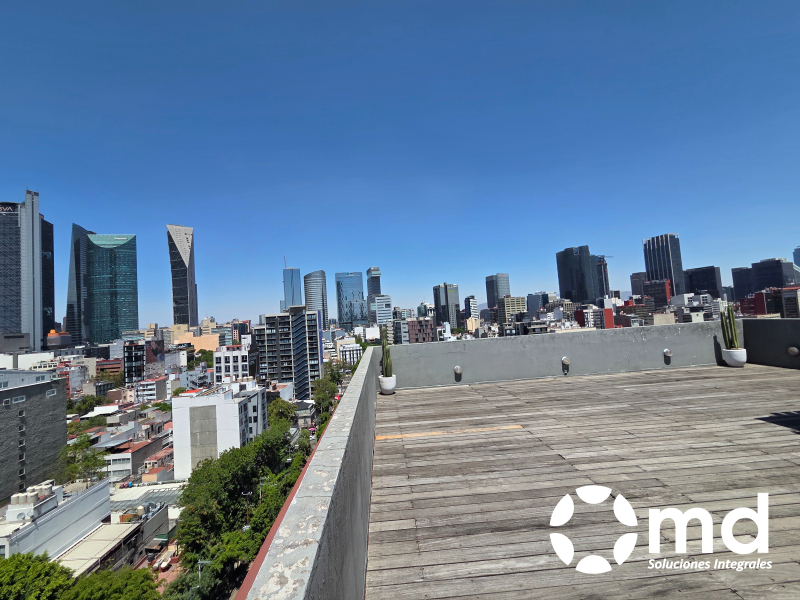 departamento exterior amueblado en renta en roma norte