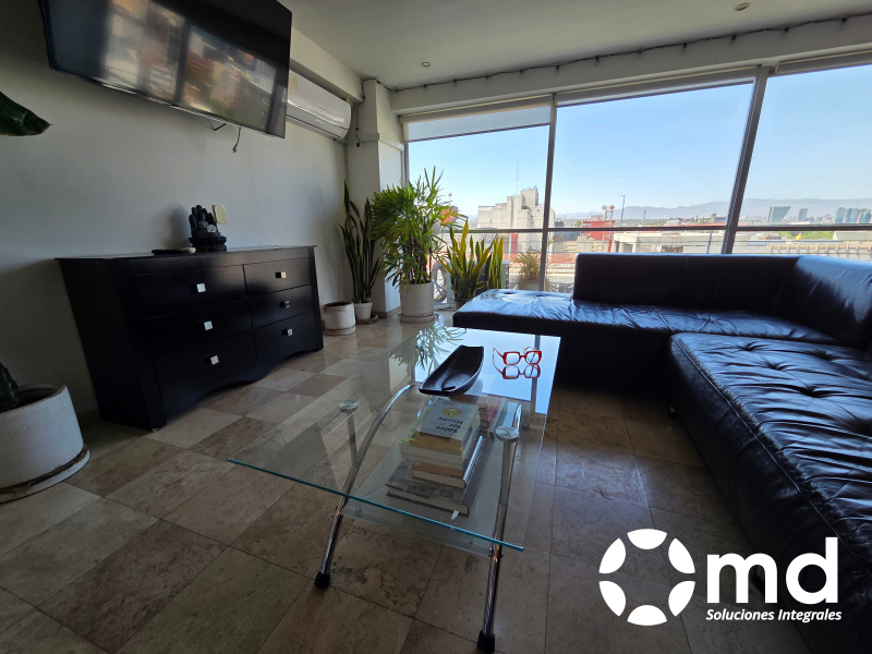 departamento exterior amueblado en renta en roma norte