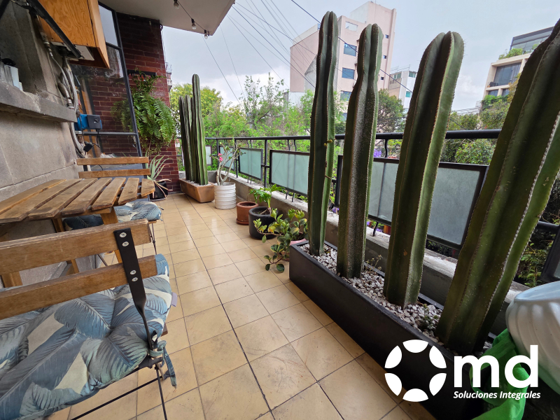 Departamento amueblado y equipado Roma Norte balcÃ³n estancia corta desde 3 meses