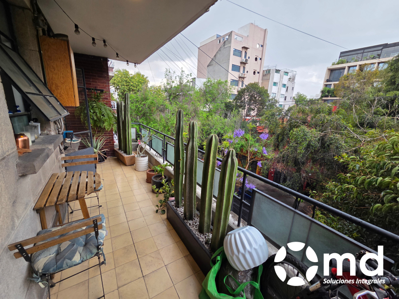 departamento amueblado y equipado roma norte balcón estancia corta desde 3 meses