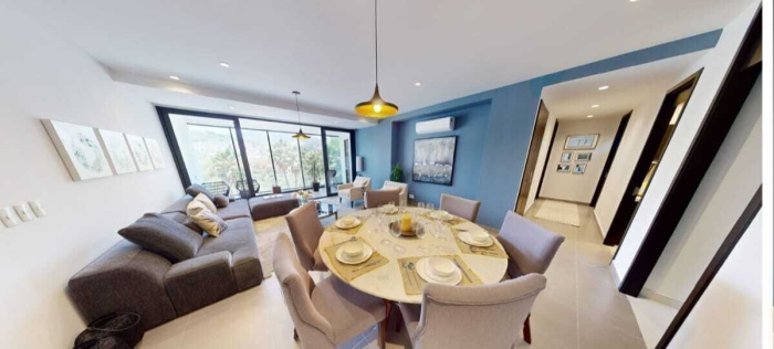 Renta de Departamento con Family Room y Terraza en Bosque Real.
