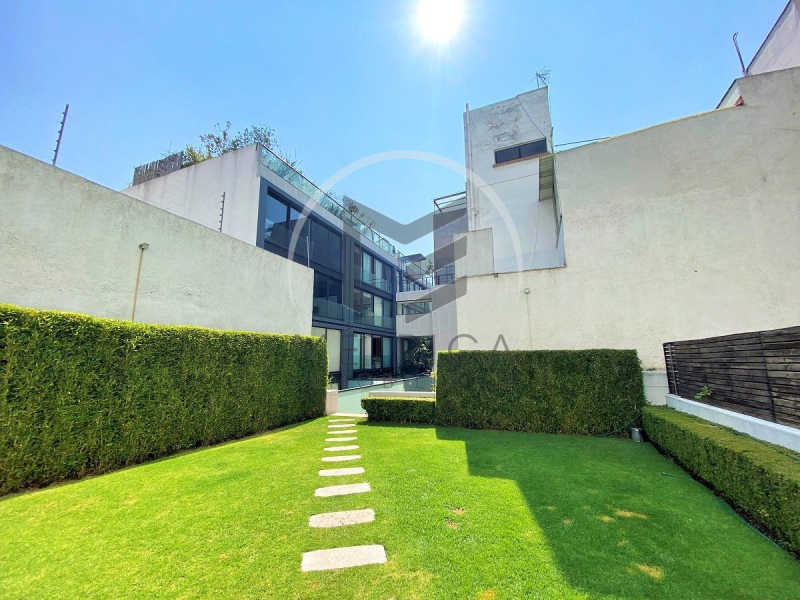 departamento tipo garden amueblado y equipado en renta en polanco: